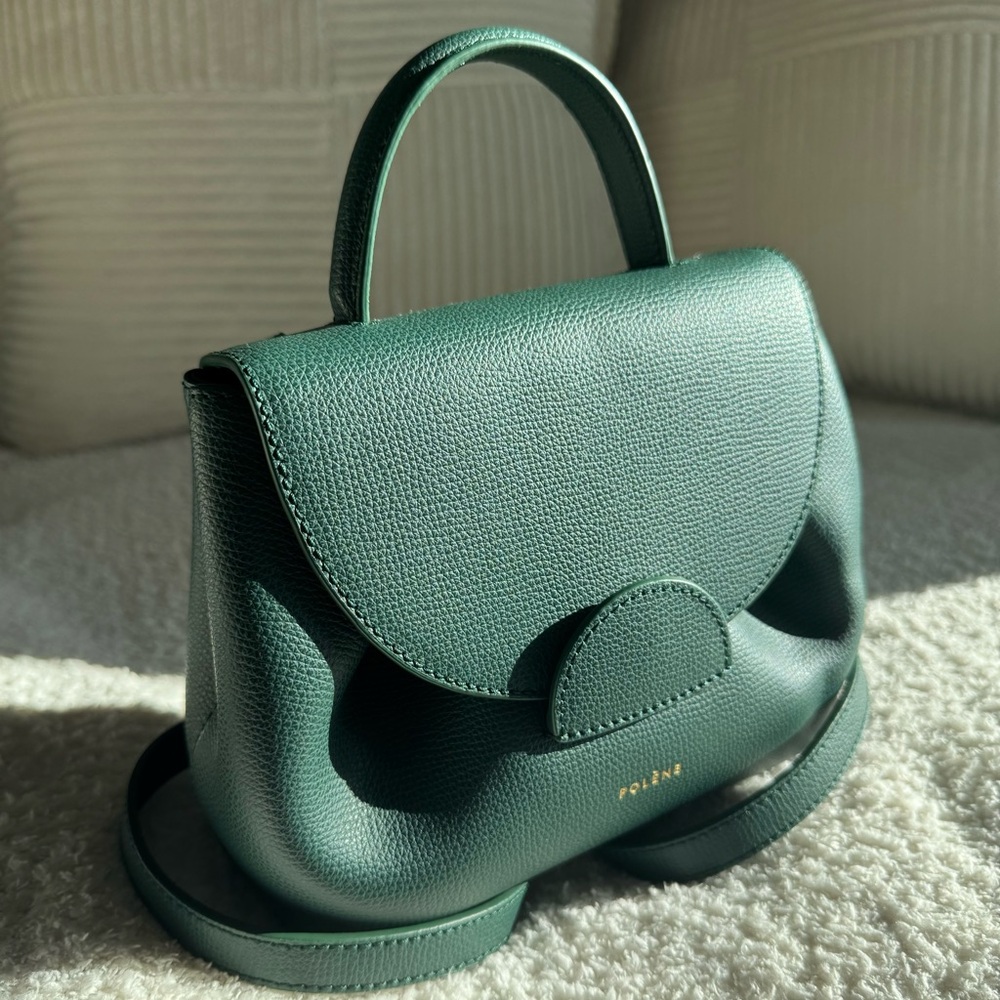 NWT Polène Numéro Un (Number One) Nano Bag - Green Textured Leather